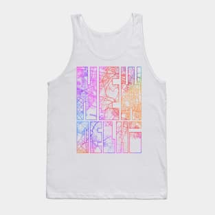 New Delhi, India City Map Typography - Colorful Tank Top